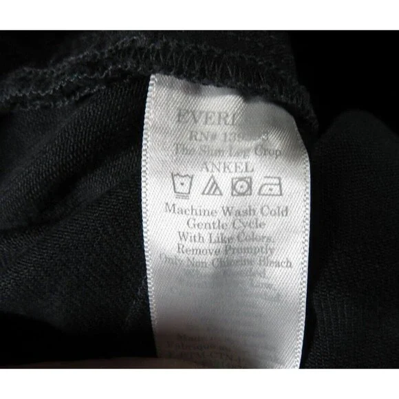 Everlane Women's The Slim Leg Crop Pants Cotton Twill Black -Pockets Size 00